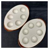 Pair Hall China Lenox Escargot Serving Baking Dish