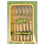 Six Vintage Gense Stainless Steel Demitasse Spoons