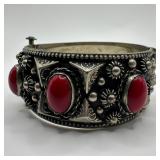 Alp Alpaca Nickel Base Metal Hinged Cuff Bracelet