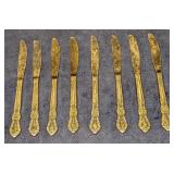 8 Cambridge Gold Electroplated Stainless Dinner Kn