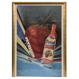 Large Signed Stolichnaya Strawberry Vodka Advertis