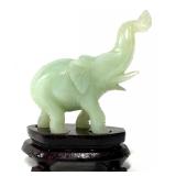 Mini Elephant Sculpture with Wood Stand - Carved J