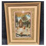 Vintage Persian Style Oil Painting On Silk