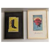 2 Framed Don Clemente Loteria Cards