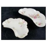 Lot of 2 Kidney Shaped Porcelain Trays John Maddoc