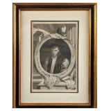 Framed Engraving of George Morley, Bishop Of Winch