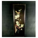 Vintage Chinese Signed Black Lacquer Hand Painted