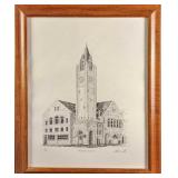 Framed First Baptist Church Print S.A. Scarbrough