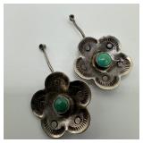Green Turquoise Flower Dangle Earring Jewelry Acce