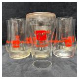 Set of 8 Vintage 7UP The Uncola Drinking Glasses