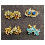 Vintage Unsigned Duane Rhinestone Screw Back Earri