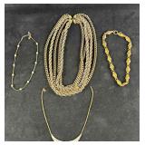 Assorted Gold Colored Necklaces Fashion Jewelry