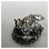 CZ Seven Stone Sterling Silver 925 Necklace Q8