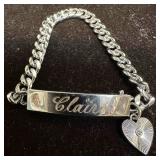 Claire Sterling Heart Charm Rhodium Electroplate I