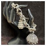 Sterling Silver Green Turquoise and Purple Amethys