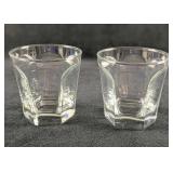 Two Vintage Single Rocks Drinking Glasses