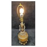 Vintage Elegant Round Cut Glass Table Lamp B