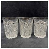 Imperial Daisy Clear Pressed Cut Crystal Glass Thr