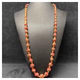 Murano Venetian Lamp Work Art Glass Red Round Gold