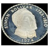 1974 Panama 20 Balboa Sterling Silver Proof Coin