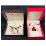 Cruise Charms & Faux Amber Pendant & Earrings