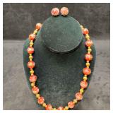 Murano Venetian Lamp Work Glass Fiorato Red Bead B