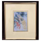 Signed & Numbered Hung Chu Lee Print Peacock Scene
