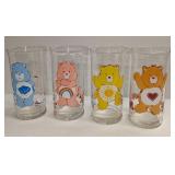 4 Vintage Care Bears Pizza Hut Collector Glasses