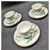 3 Vintage Noritake China 5665 Demitasse Cups & Sau