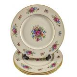 4 Vintage Retired Lenox Rose Dinner Plates
