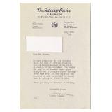 Signed Norman Cousins Saturday Review Letter