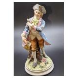 Lefton China Colonial Dressed Man With Flowers Fig