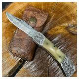 MHS Cutlery Steel Layered Patterned Folded Blade P