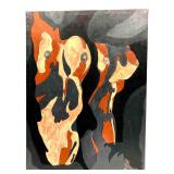 Abstract Original Signed Painting Of Nude Women On