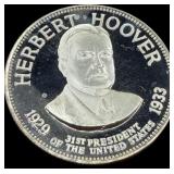 Herbert Hoover Sterling Silver Presidential Coin