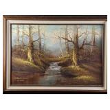 Original Framed Oil On Canvas Roy Hampton Landscap