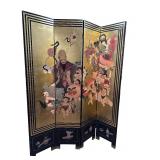 92" Tall Gold-Leaf Oriental Screen