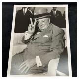 Analog Photo Print of Winston Churchill V for Vict