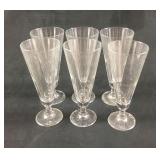 6 Clear Footed Pilsner Glasses