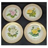 4 LE Edward Marshall Boehm Rose Plate Collection P