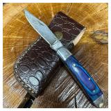 MHS Cutlery Steel Folded Blade Pocket Knife Blue D