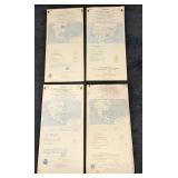 4 Vintage Memphis And World Aeronautical Charts