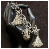 Italian Etruscan Revival Style 800 Silver Coral Ag