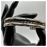 Navajo Native Style Silverwork Rope Accent Silver