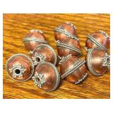 .925 Silver Findings - Copper Painted Round Beads