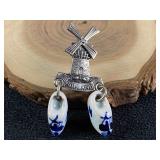Vintage Holland Sterling Silver Windmill Dutch Sho