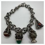 800 Silver Ornate Filigree Charm Etruscan Revival