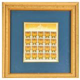 Framed Library of Congress Complete Sheet of 20 33