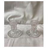 Pair Of Glass Taper Candle Holders