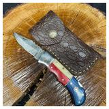 American Themed MHS Cutlery Steel Folded Blade Poc